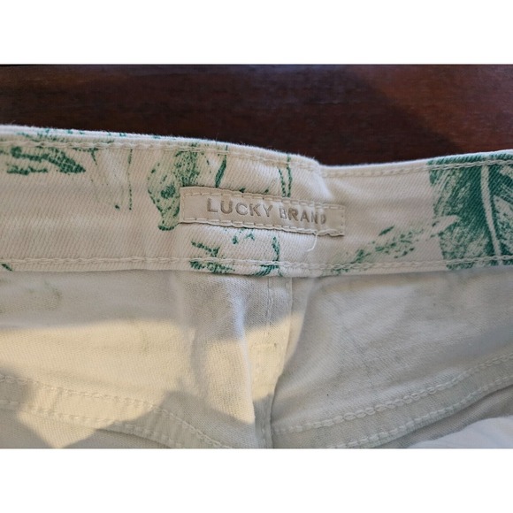 Lucky Brand Jeans Green White Tropical Low Rise Crop Lolita Size 6/28 - Picture 3 of 9